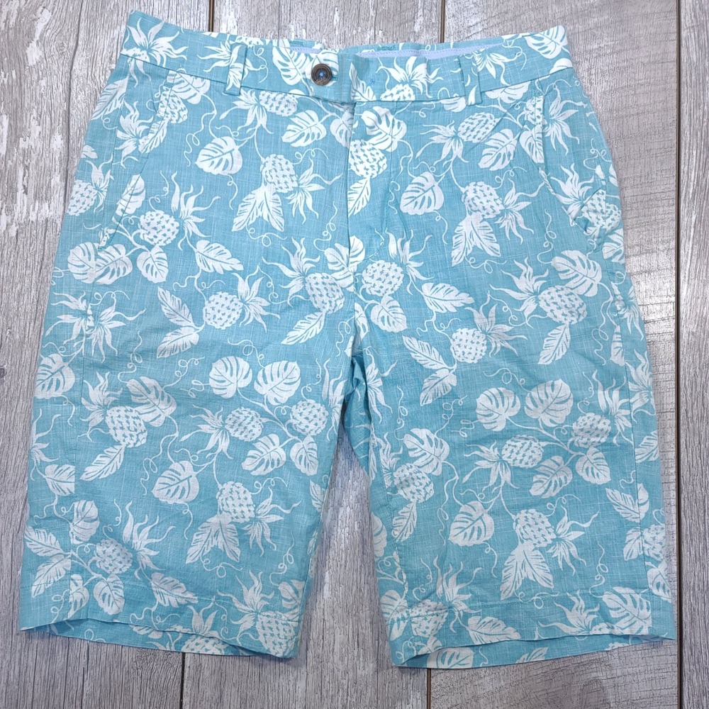 Brooks Brothers Bermuda Short Mens 30 Blue Reyn Spooner Pineapple Tropical Print